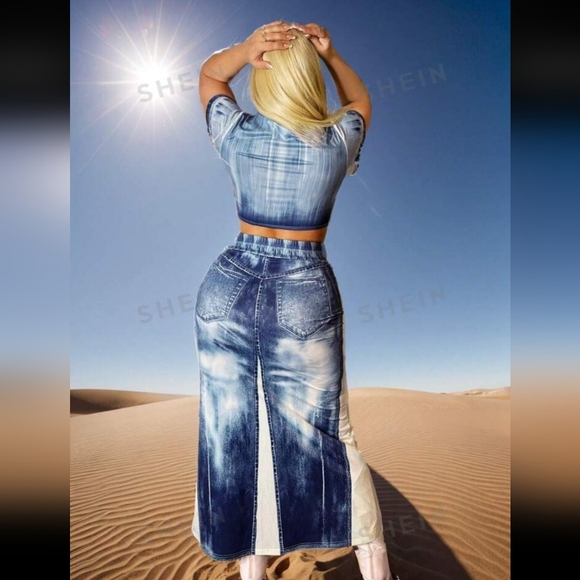 Shien SXY Crop Top and Maxi Skirt BRAND NEW WITHOUT TAGS - Picture 4 of 10